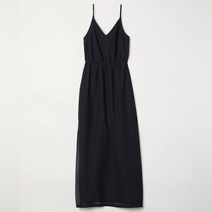 H&M Sheer V Neck Maxi Dress with Slip